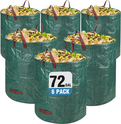 Reusable Leaf Bags, Tear-resistant & Reusable Lawn Bags, Yard Waste Bags, 72 Gal, 6 Pack