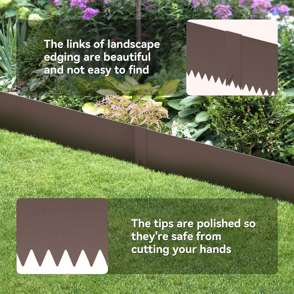 Metal Landscape Edging Kit - 6PCS 40" L x 8" H Each (20ft Total) Galvanized Bendable Garden Edging