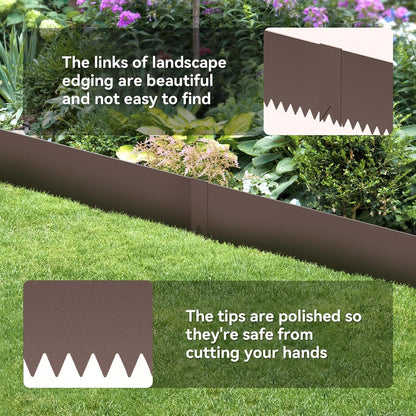 Metal Landscape Edging Kit - 6PCS 40" L x 8" H Each (20ft Total) Galvanized Bendable Garden Edging