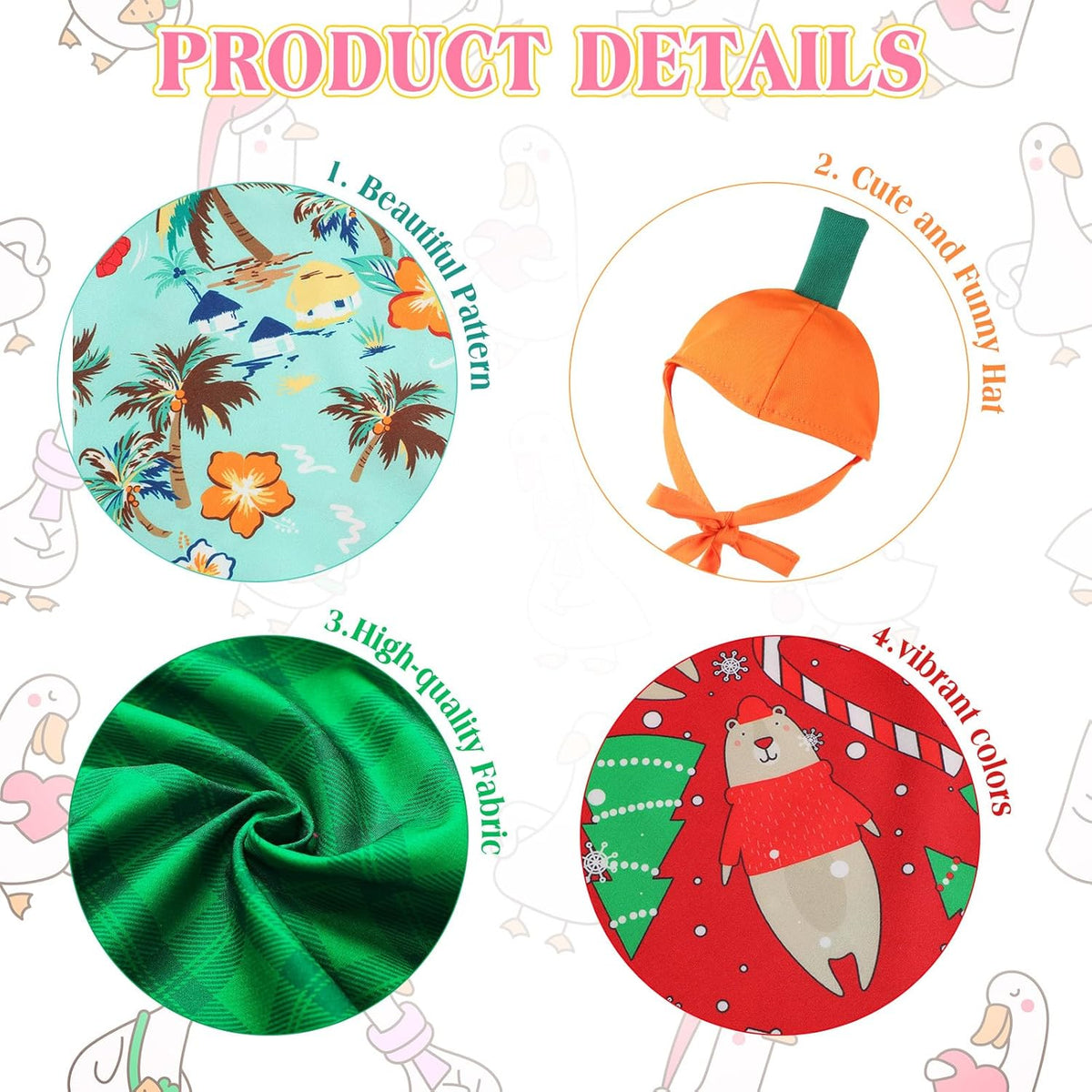 8 Set Seasonal Holiday Goose Outfits Fall Halloween Christmas Summer All Seasons Lawn Porch Goose