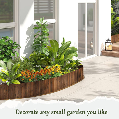 3PACK, 12FT Total Length Wood Garden Edging Border Wooden Garden Fence No Dig Landscape Edging