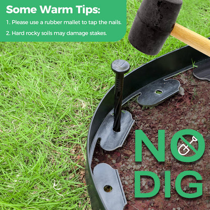 2-Inch x 100 FT Landscape Edging Border with 150 Stakes, Plastic Edging for Landscaping Garden