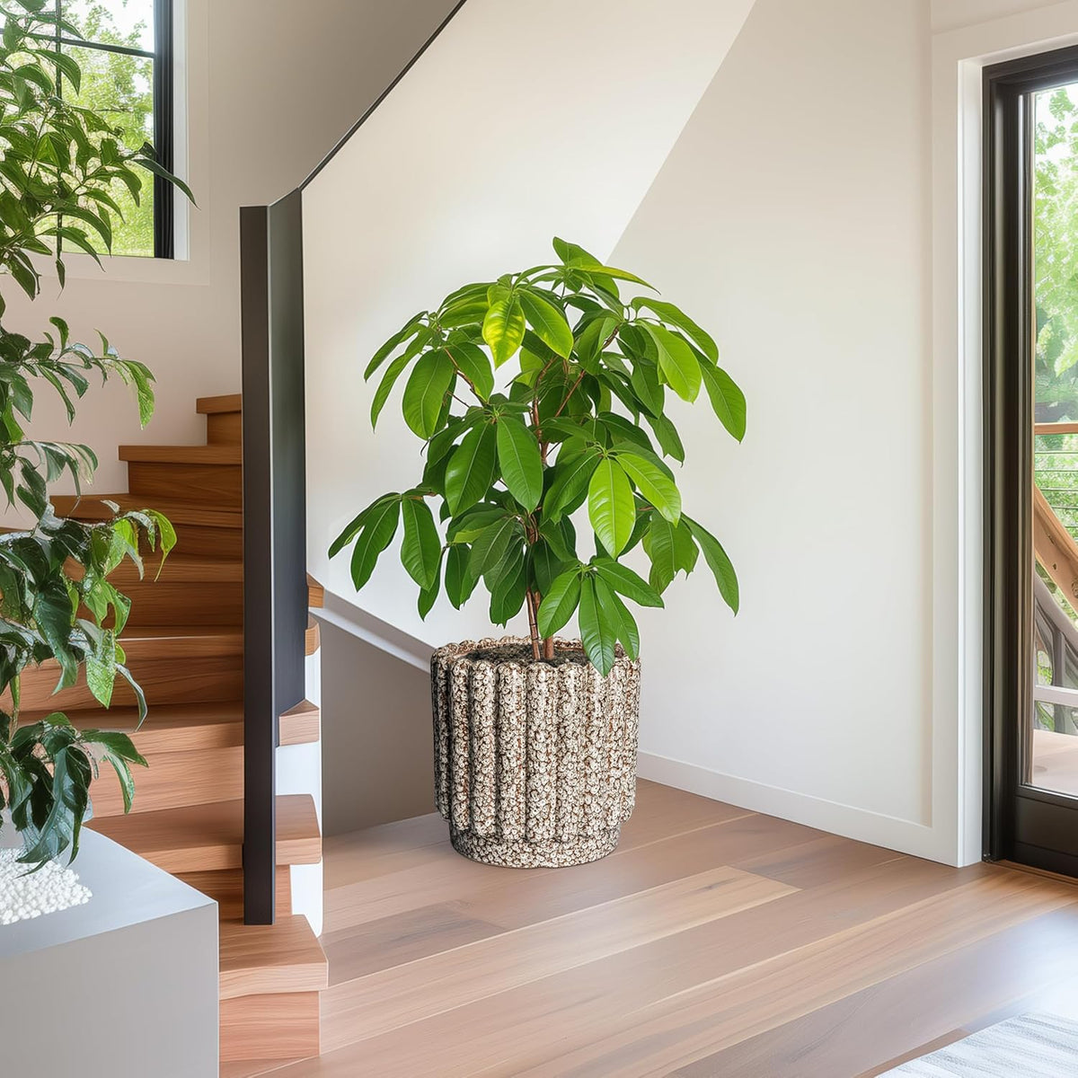 Ceramic Pots for Plants - 12 Inch Planter for Indoor Plants, Round Flower Pots with Drainage Hole