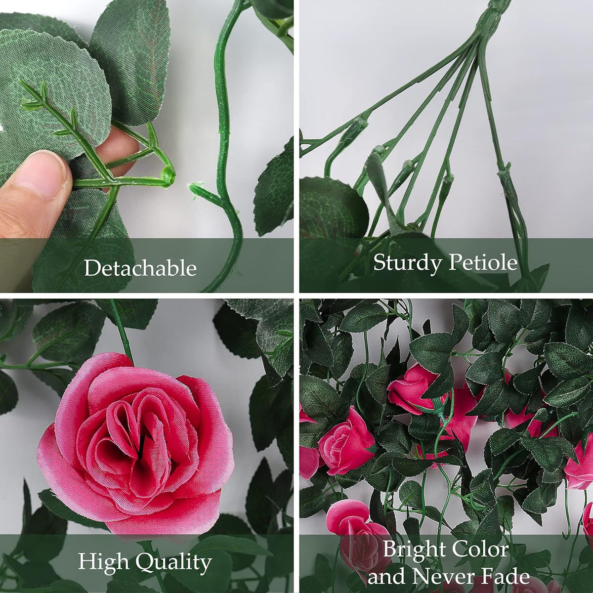 RECUTMS 2PCS Artificial Hanging Flowers 3.3Ft Fake Flower Plants for Home Room Garden Wedding