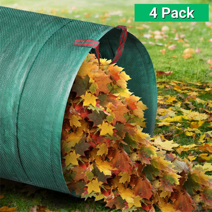 4 Pack 72 Gallons Reusable Yard Waste Bag, 4 Pack Upright Lawn Bags with 4 Handles, Lawn Leaf Bag
