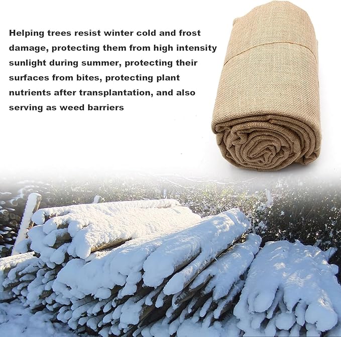 Burlap Plant Cover & Landscape Fabric - 40" x 12ft Roll - Natural Burlap for Weed Barrier, Frost