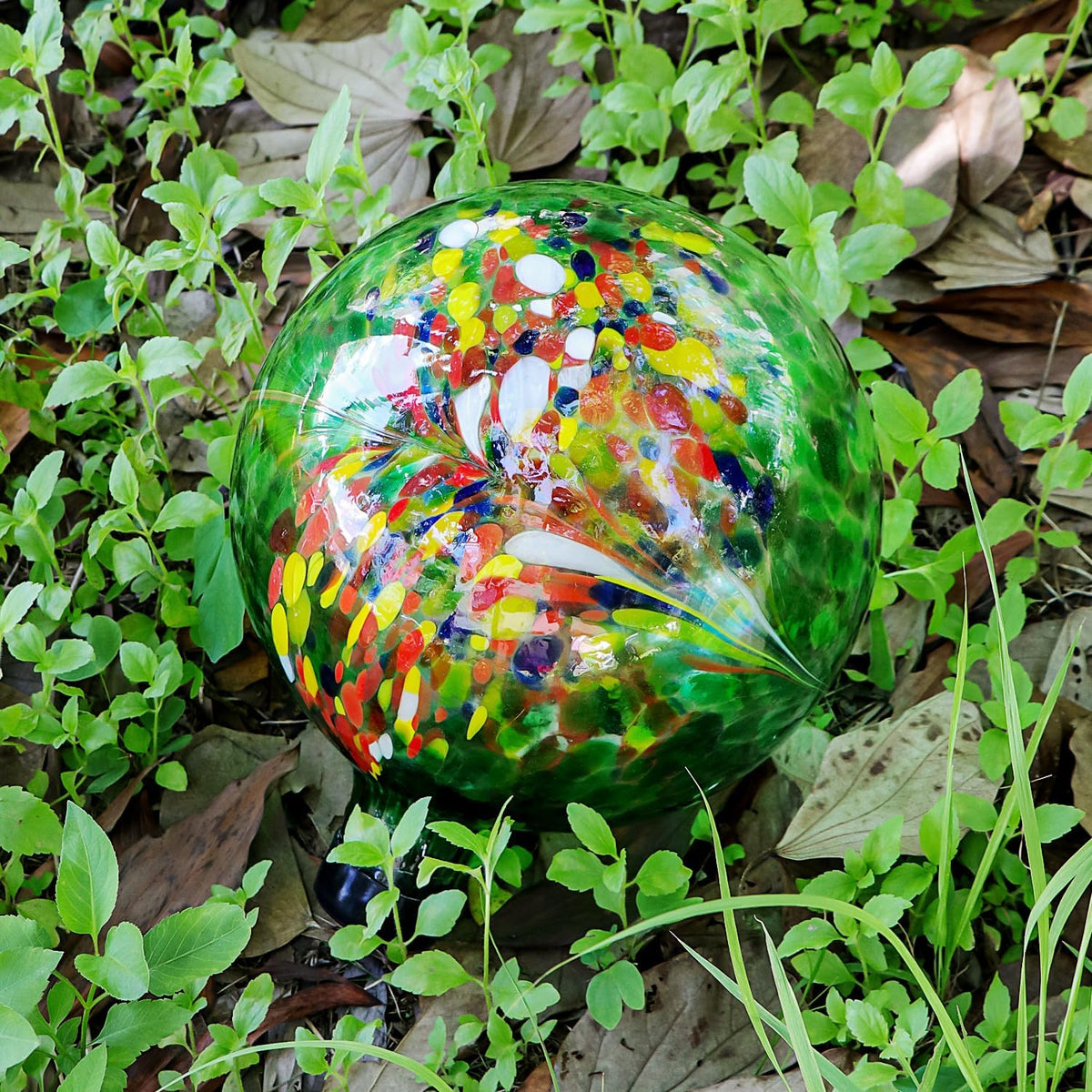 10 Inch Gazing Balls for Garden, Hand Blown Indoor Outdoor Glass Garden Globes Balls for Outside