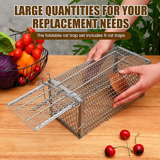 Qualirey 6 Pcs Humane Rat Trap Small Chipmunk Mouse Squirrel Cage Rodent Animal Voles Hamsters Cage
