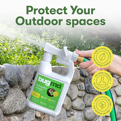 BugMD Mosquito Amigo Ant Killer & Bug Spray - Outdoor Roach, Cockroach, and Spider Killer, Fly and