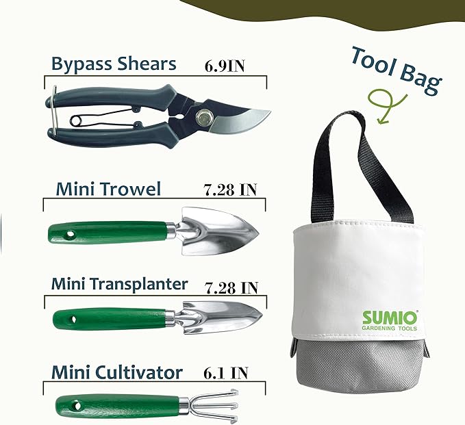 SUMIO Mini Garden Tool kit, Desk Indoor Plant Tool Set, Portable Garden Tool Set, Succulent Tools
