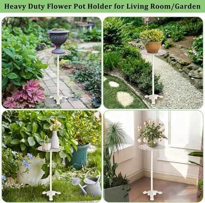 OwnMy Cast Iron Tall Plant Stand Heavy Duty Flower Pot Holder, Decorative Pedestal Potted Plant