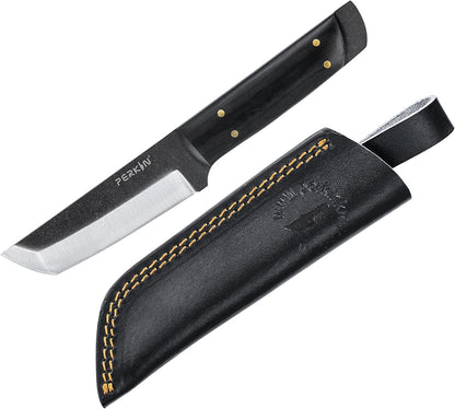 Perkin Handmade Fixed Blade Hunting Knives with Sheath-Full Tang Bushcraft Fixed-Blade Tanto Knives