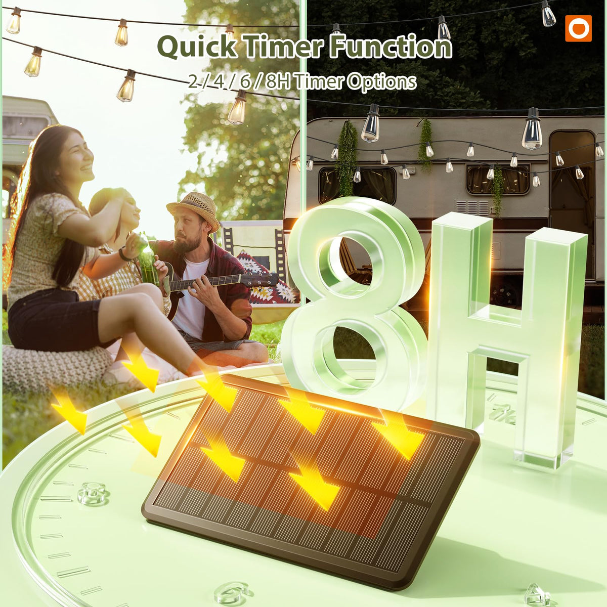 addlon 52(48+4) FT Solar String Lights Waterproof, Remote Dimmable 16+1 LED
