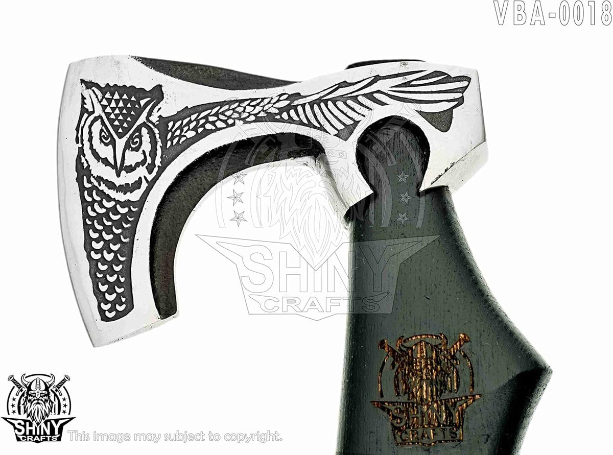 SHINY CRAFTS-Axes Handmade Viking Axe Hatchet Norse Battle Axe-with Carbon Steel Head and Black