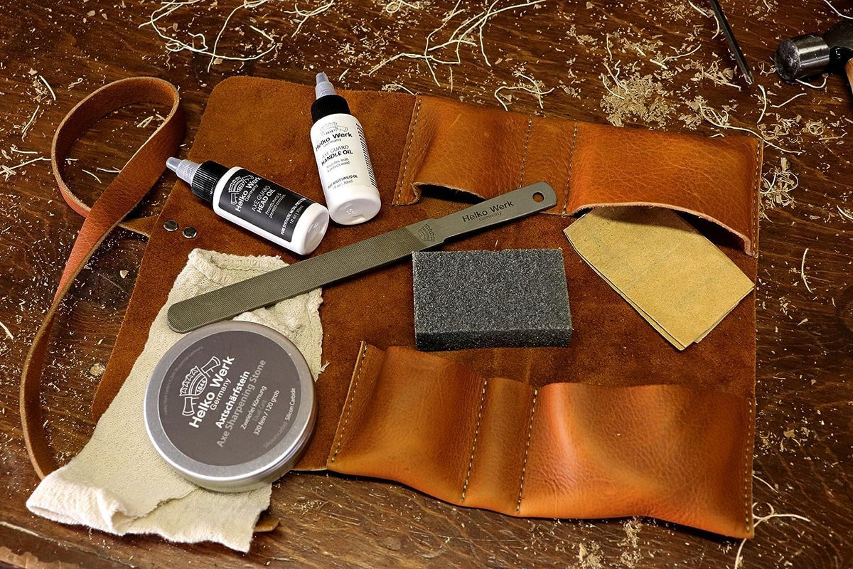 1844 Helko Werk Germany Deluxe Axe Care and Maintenance Kit - Axe Maintenance Tool Care, Sharpening