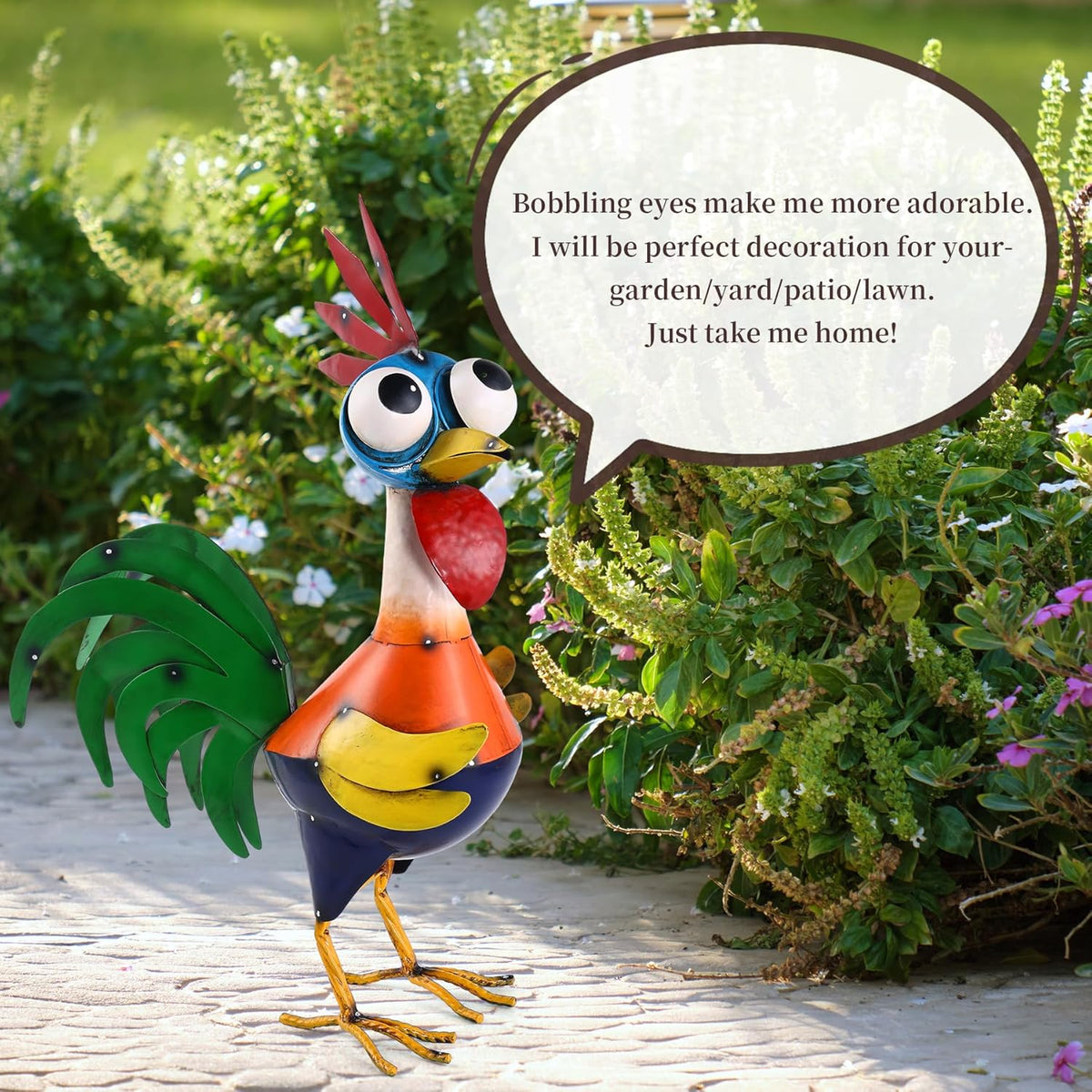 Large Metal Rooster Decor Garden Statue Chicken Yard Art Kitchen Outdoor Decoration Gifts for Women