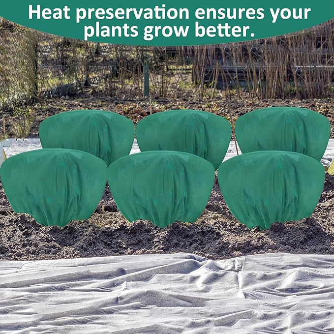12 Pcs Winter Plant Covers Freeze Protection 39.4x23.6 Inch Horizontal Shrub Tree Rose Plant