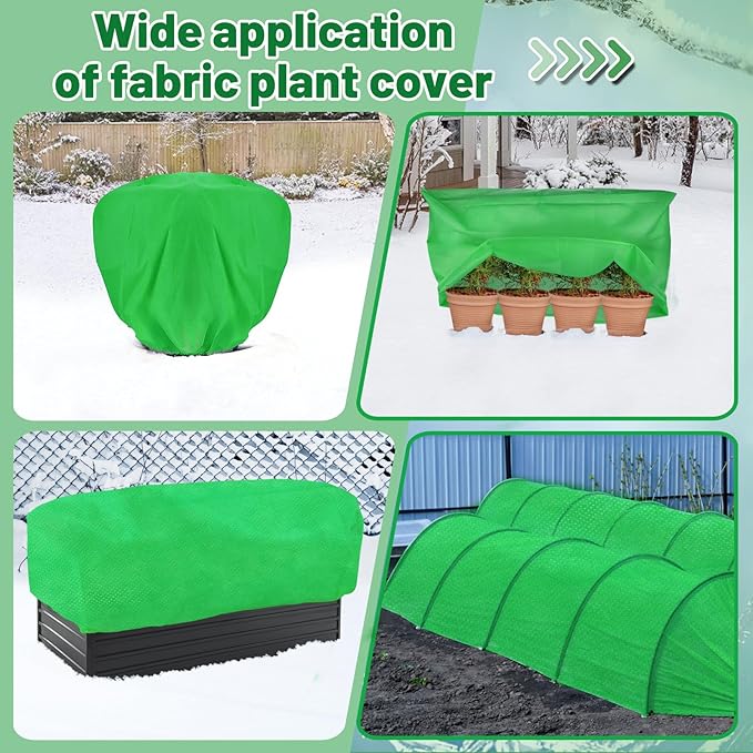 Alphatool 2.0oz/yd² Plant Covers Freeze Protection - 10 x 12 ft Easy of Use Green Winter Plant