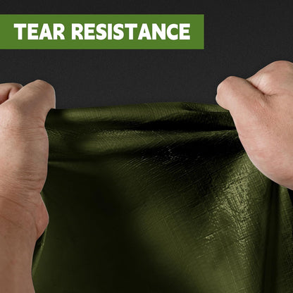 Green/Silver Heavy Duty Waterproof Tarp 12x20FT, 12mil Thick，Multifunctional tarp Whit Tear&Fade