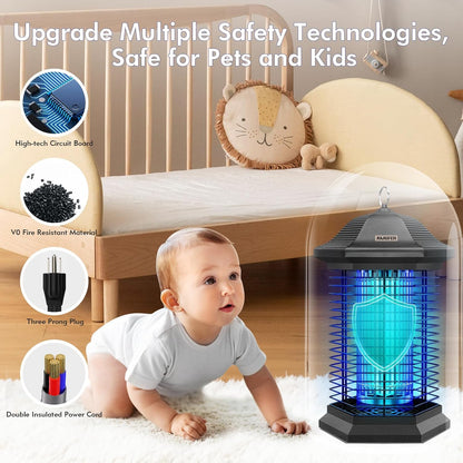 Bug Zapper Outdoor Indoor, 18W Power & 4400V Instant Grid Mosquito Repellent, Insect Control