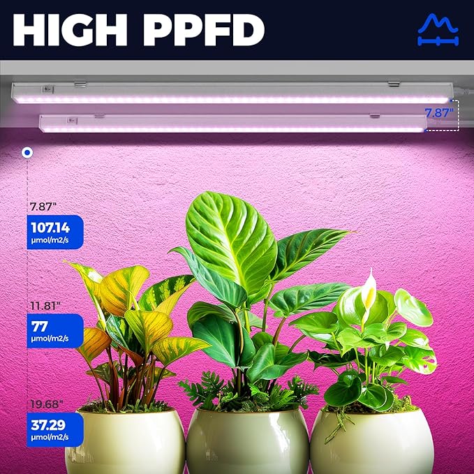 Barrina T5 Grow Lights, Full Spectrum, 2ft 80W (8 x 10W, 500W Equivalent), LED Grow Light Bulbs