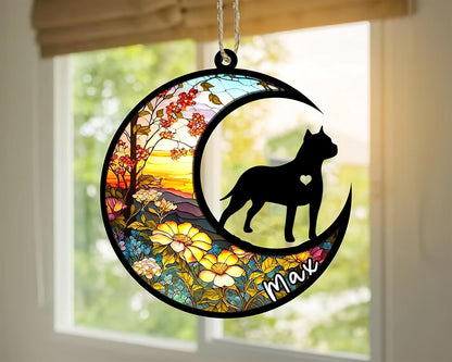 Personalized Dog Memorial, Custom Name American Staffordshire Terrier Dog Christmas Ornament