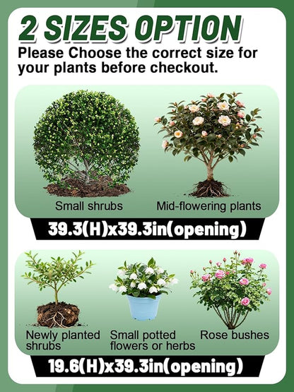 ANPHSIN 12 Pcs 39.3in x 39.3in Plant Covers Freeze Protection - Winter Shrub Plant Protection Bags