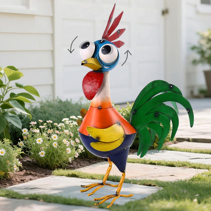 Large Metal Rooster Decor Garden Statue Chicken Yard Art Kitchen Outdoor Decoration Gifts for Women