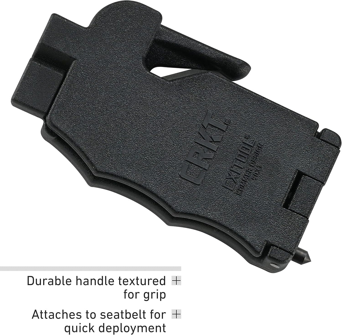 CRKT Exitool Emergency Multitool: Automotive Safety, Seat Belt Strap Cutter, Steel Window & Glass