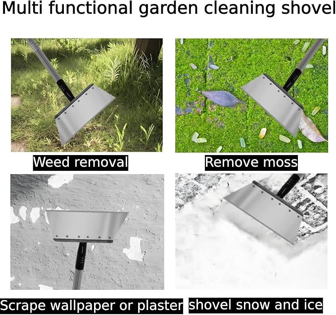 Multifunctional Garden Shovel – 54" Heavy Duty Stainless Steel Cleaning Tool with Adjustable Handle