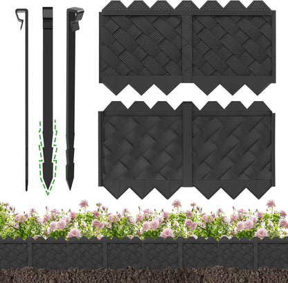 BLACKVINE 20Pcs 20ft (5'' Exposed Height) Plastic Landscape Edging Border,Flowerbed Garden Border