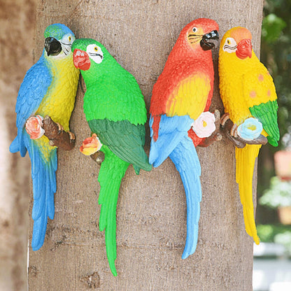 Bird Statue Garden Decorations,Outdoor Resin Bird Figurine Decoration,Bird Statue Real Parrot
