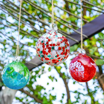 4" Blown Glass Gazing Ball Hanging Friendship Balls for Garden Patio Window Decoration Unique for