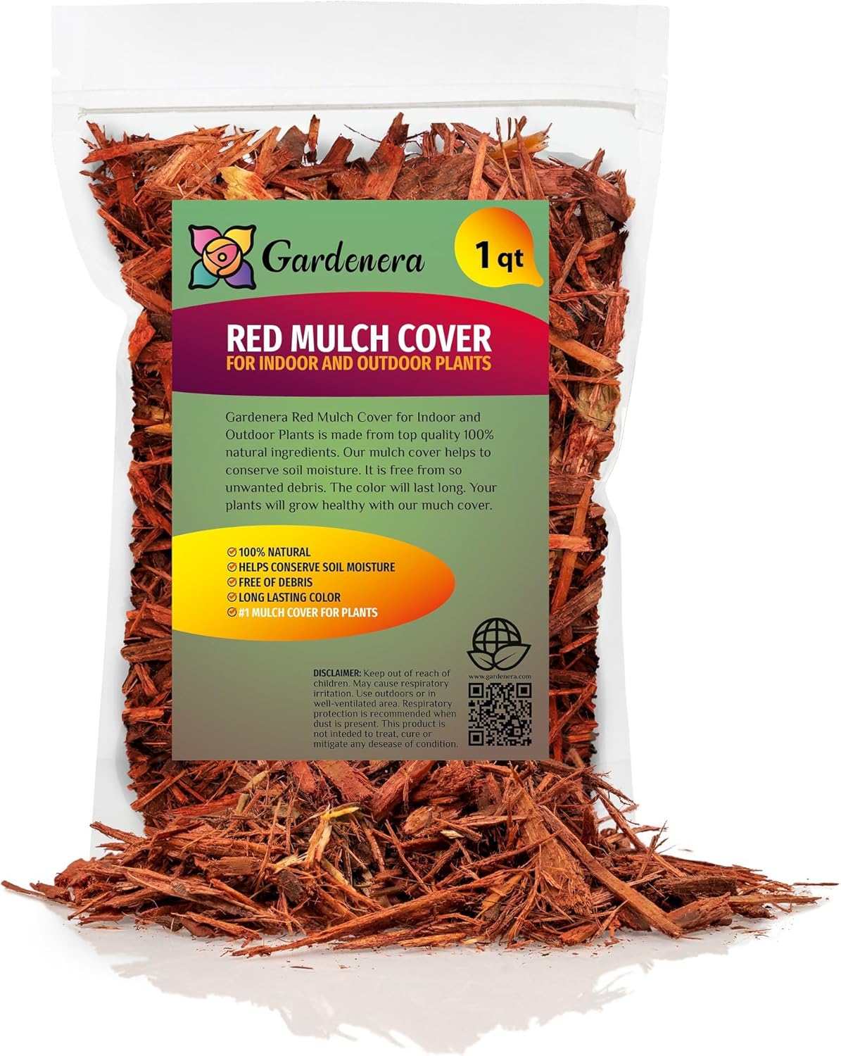 Gardenera Premium Red Mulch Cover - Enhance Your Landscape with Vibrant Color and Nutrient-Rich
