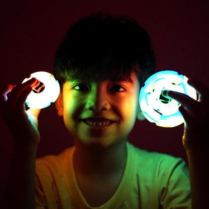 TOSY Magnet Fidget Spinner Glow - 16 Blocks, 3 in 1 Toy: Transformable Fidget Spinner, Infinity