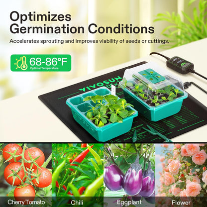 VIVOSUN 20"x20.75" Seedling Heat Mat with Built-in Temperature Controller, UL & MET-Certified