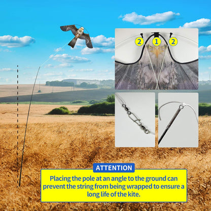 eyijklzo Bird Scarer Flying Kite Crops Farm Flying Bird Hawk Flying Kite