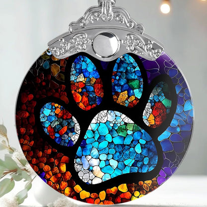 Stained Glass Christmas Ornaments, Jocidea Pet Ornaments for Christmas Tree, Christmas Tree Decor