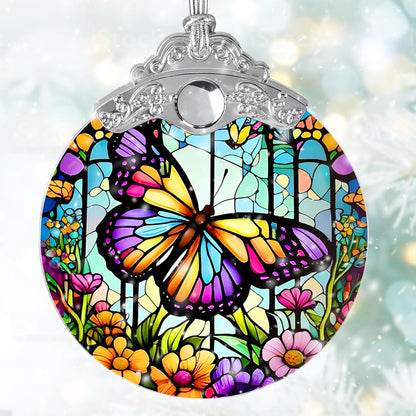 Butterfly Stained Glass Suncatcher, Christmas Tree Ornament, Holiday Decor, Gifts for Butterfly