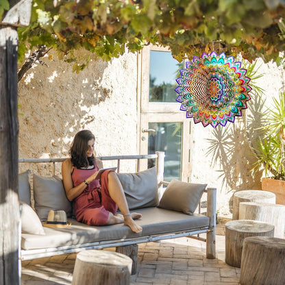 Wind Spinners Outdoor Mandala Lucky Clover,Wind Spinner Lucky Gifts for