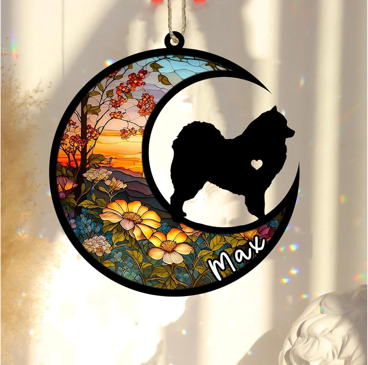 Personalized Dog Memorial, Custom Name Samoyed Dog Christmas Ornament with Name, Custom Breeds, Pet