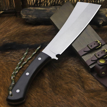 BA-KOR (Pioneer ) (14.6") DC53 steel 6mm thickened full Tang fixed knife+ Wooden sheath &(5.9IN)