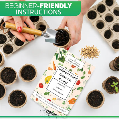 Woods Creek Seeds: Crimson Sweet Watermelon Seeds for Planting - Over 45 Heirloom Watermelon Seed