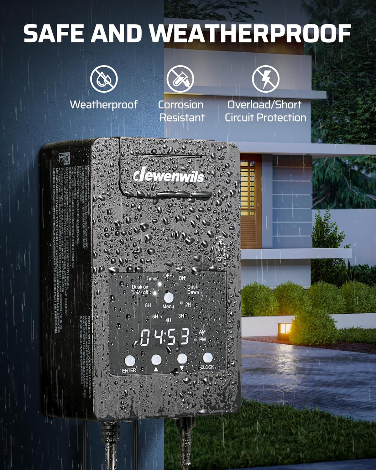 DEWENWILS 120W Low Voltage Landscape Transformer with Remote Control, 120V AC to 12V DC, Low
