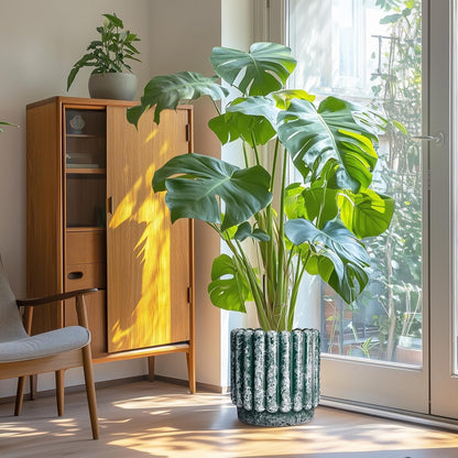 12 Inch Pots for Plants - Ceramic Indoor Planters with Drainage Hole, Decorative Large Planters for