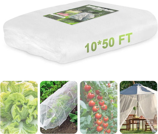 Garden Netting, 10x50 FT Ultra Fine Mesh Netting Pest Barrier Protection Bird Net Plants Cover for