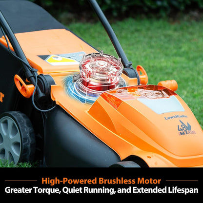 LawnMaster CLMF4815E 48V MAX* 15-inch Brushless Cordless Mower with 2X24V MAX* 4.0Ah Battery and a