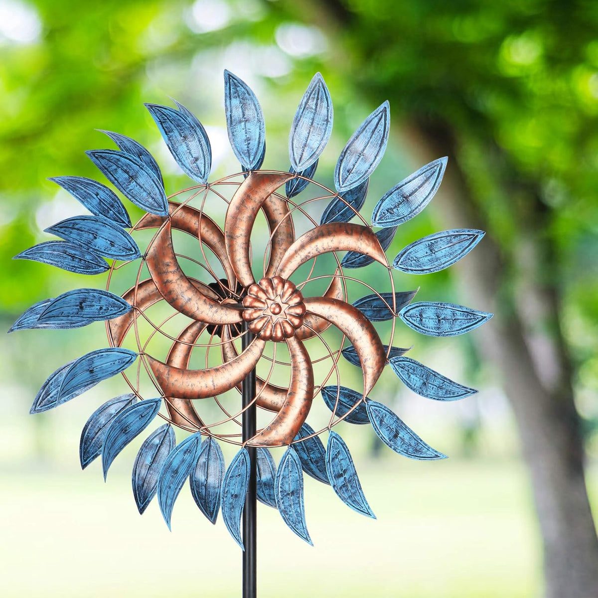 WONDER GARDEN Wind Spinner - 6.2FT Large Wind Sculpture Wind Spinner Metal Windmills for Patio Lawn