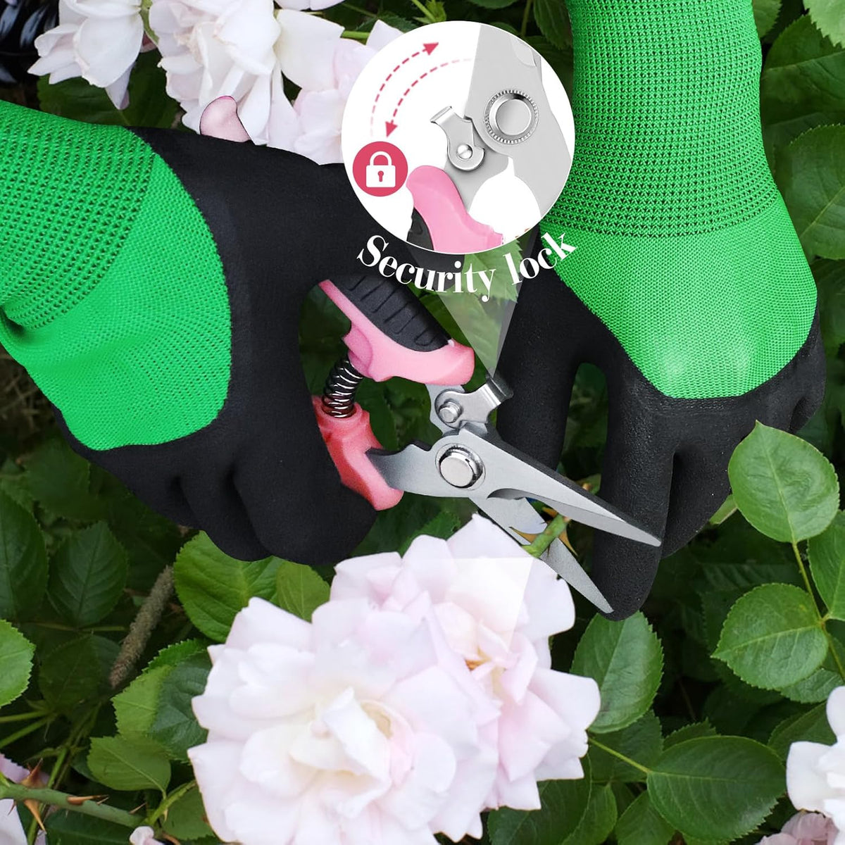 4 Packs Garden Pruning Shears Stainless Steel Blades Handheld Pruners Set with Gardening