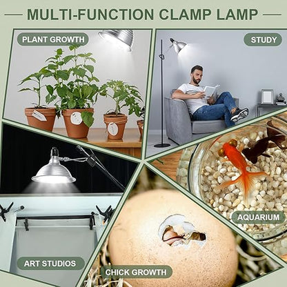 Macarrie 8 Pack Clamp Lamp Light with Aluminum Reflector, 6ft SPT-2 18awg Cord and Adjustable Stand
